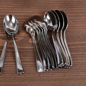 Plastic Silver Spoons Disposables (10 cm)