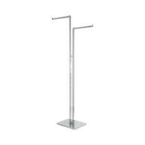 2 Way Clothes Display Rack Chrome Garment Rack