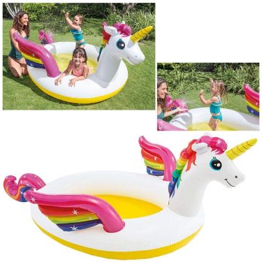 intex mystic unicorn inflatable spray pool