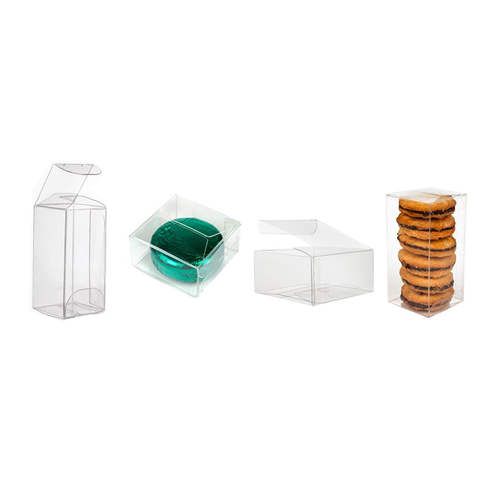 Jutieuo 100 Pack Clear Plastic Party Favor Boxes 2x2x2 Inches with