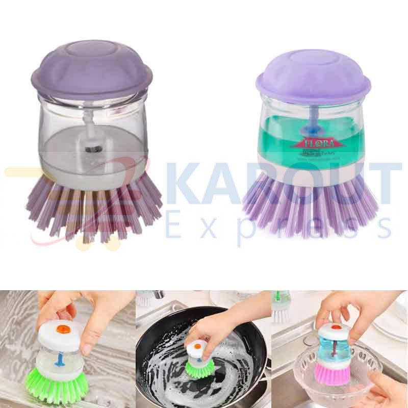 Kitchen Wash Pot Dish Brush Clean Utensil with Washing Up Liquid Soap  Dispenser;