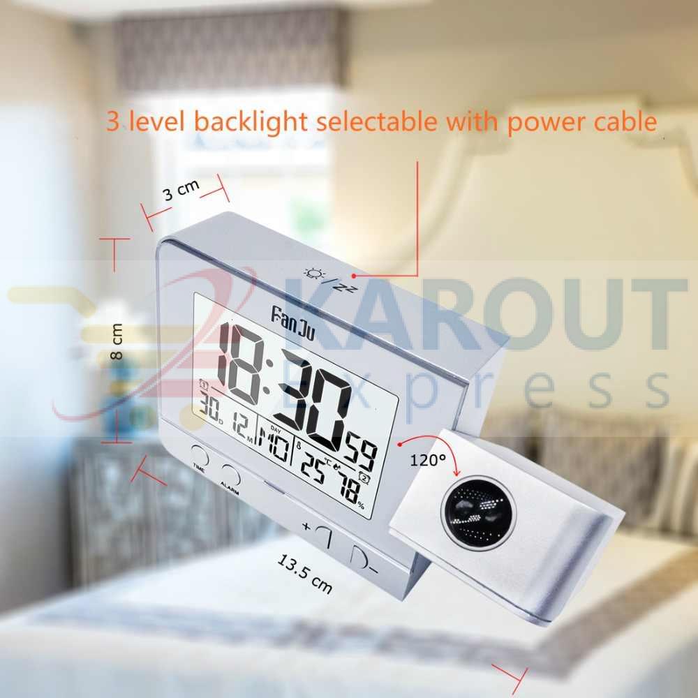 FanJu FJ3531 Projection Alarm Clock Digital Date Snooze Function