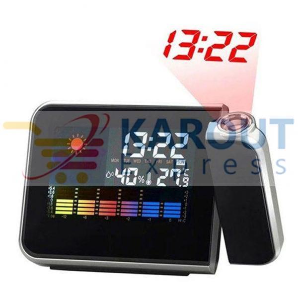 Digital Projection Alarm Clock Rotating Temperature Alarm Clock LCD Night Clock Projection Screen Digital Weather LED Alarm Clock