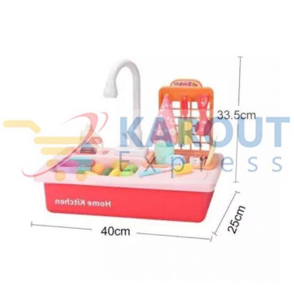 Kids Kitchen Sink with Real Running Water, Playhouse Kitchen Set Toy with Working Sink - Image 4