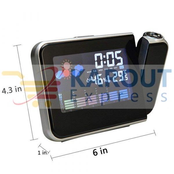 Digital Projection Alarm Clock Rotating Temperature Alarm Clock LCD Night Clock Projection Screen Digital Weather LED Alarm Clock - Image 6