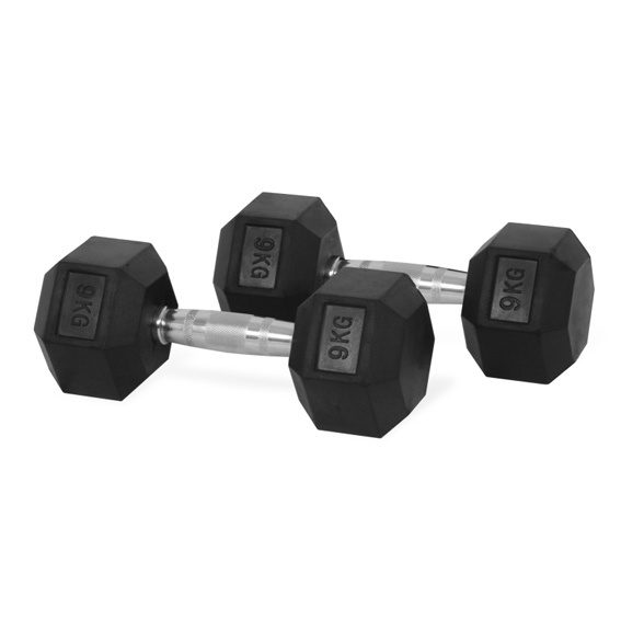 Rubber Dumbbells with Metal Handles (1 piece) - KaroutExpress