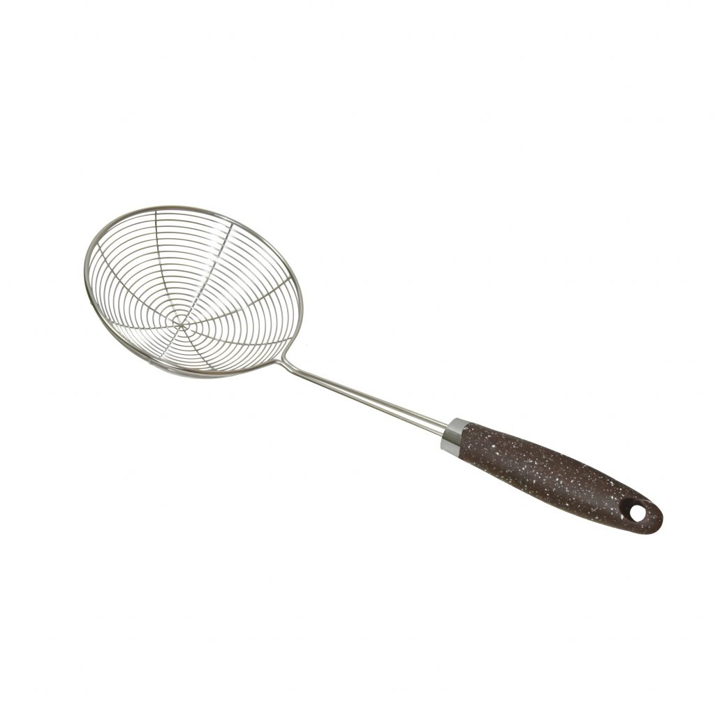 Stainless Steel Deep Fryer Strainer, Mesh Strainer with Granite Handle