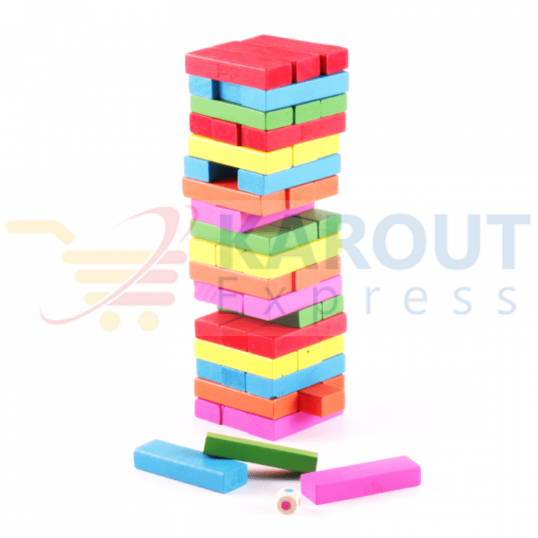 Jenga 54 Pieces Blocks Colored Big Size KaroutExpress