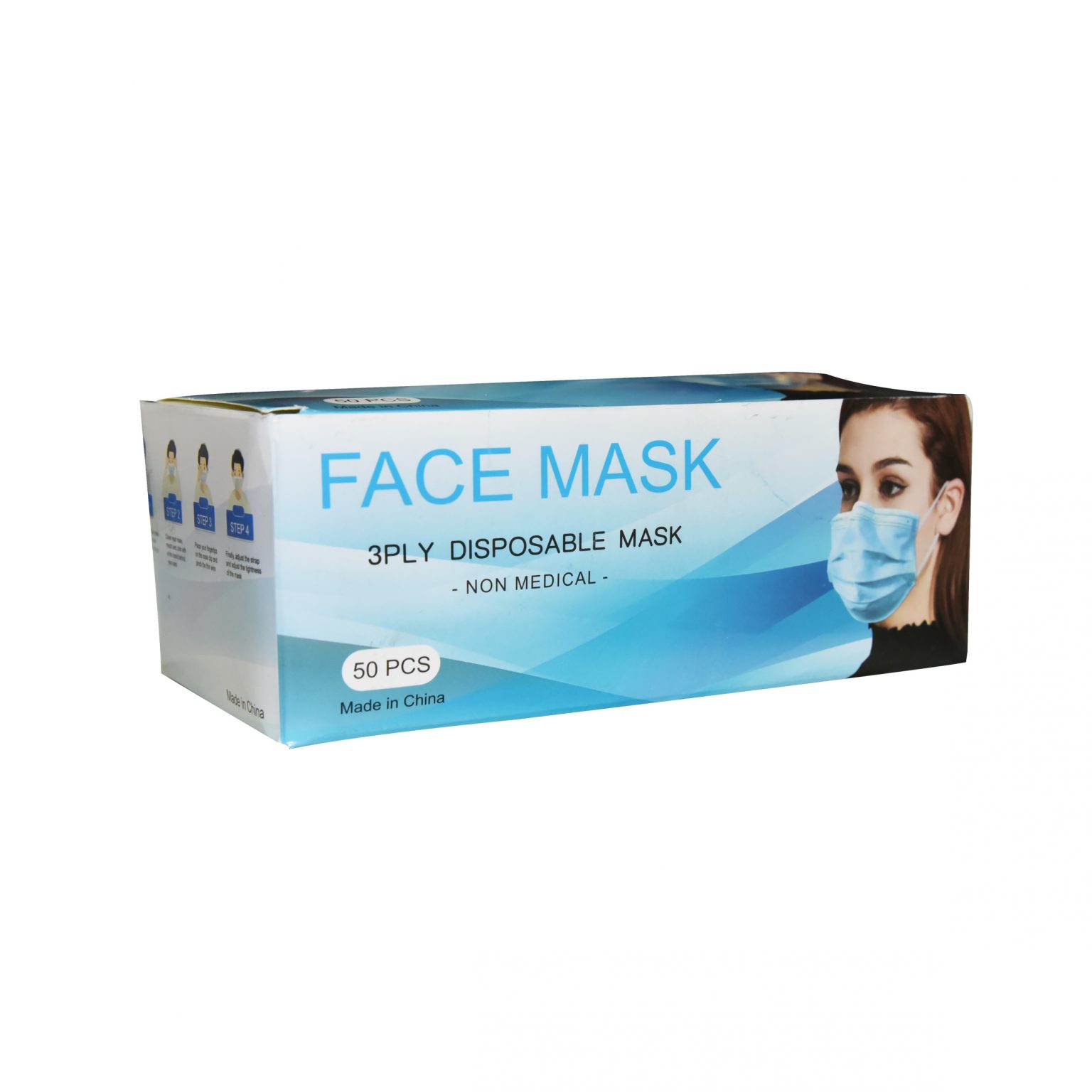 Face Mask Disposable Protective Face Mask 3 Ply Box(50 pcs) - KaroutExpress