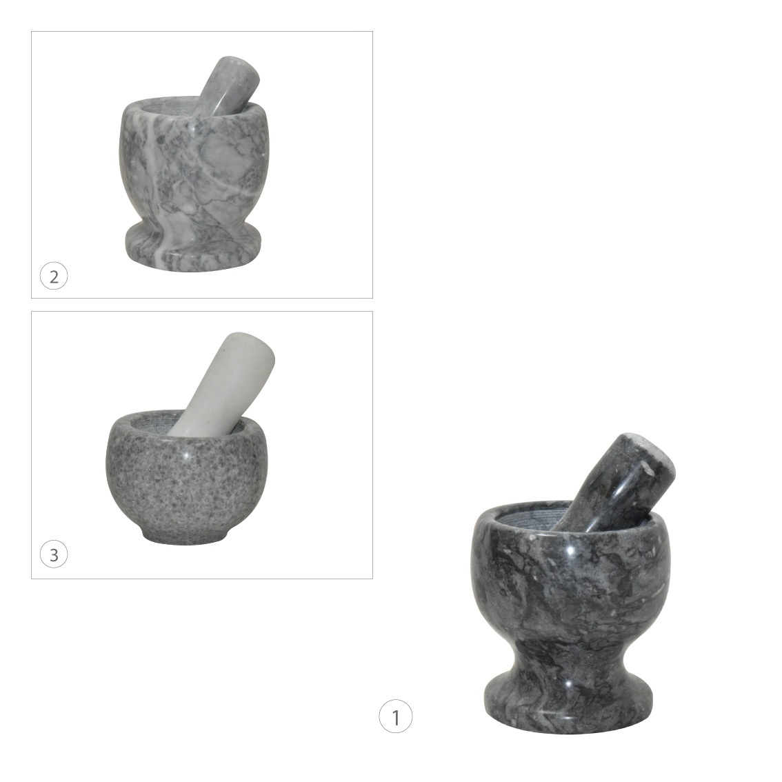 White Grey Marble Mortar and Pestle/Garlic Grinder/Kitchen