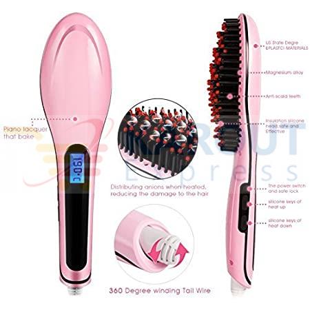 Thermal Hair Brush Fast Hair Straightener - KaroutExpress