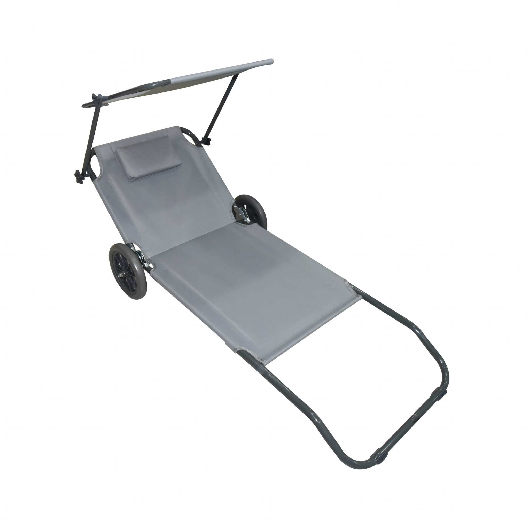 Folding Beach Chair With Wheels And Soft Pillow KaroutExpress