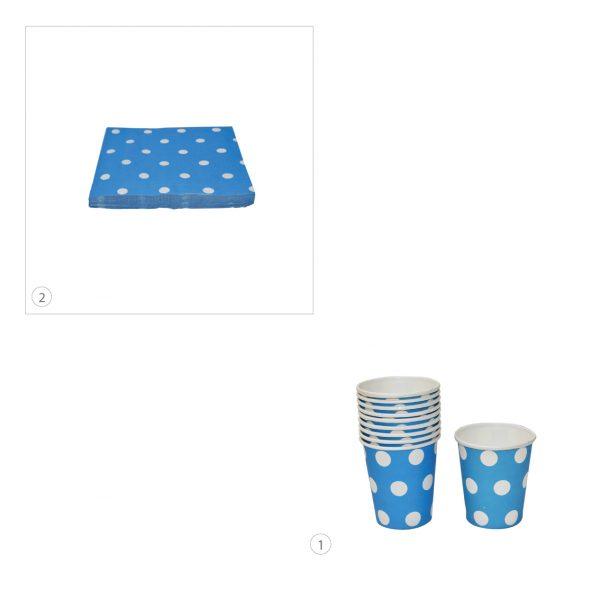 Disposable Party Birthday Cups and Napkin Color Blue