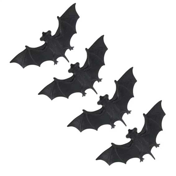 4 Pieces Halloween Plastic Fake Bats Party Decorations - KaroutExpress