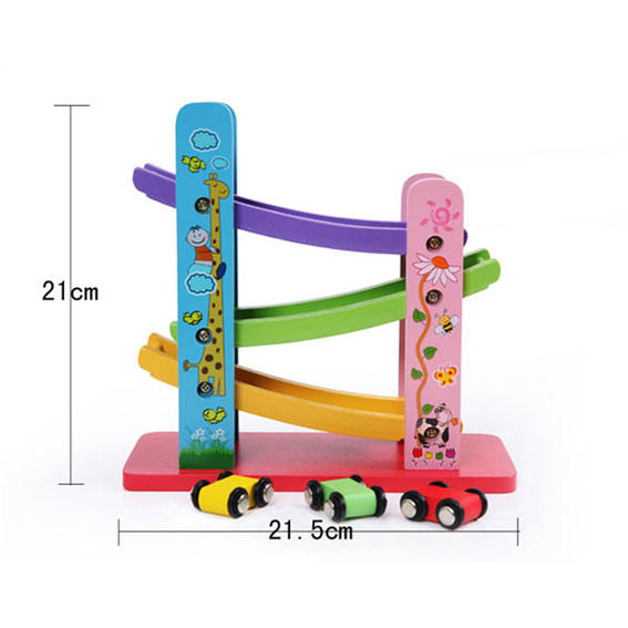 Wooden Children’s Toys Gliding Roller Coaster Miniature Speeding Car ...