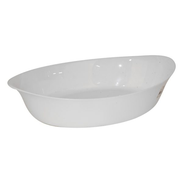 White Glass Bowl Oval Oven Bowl