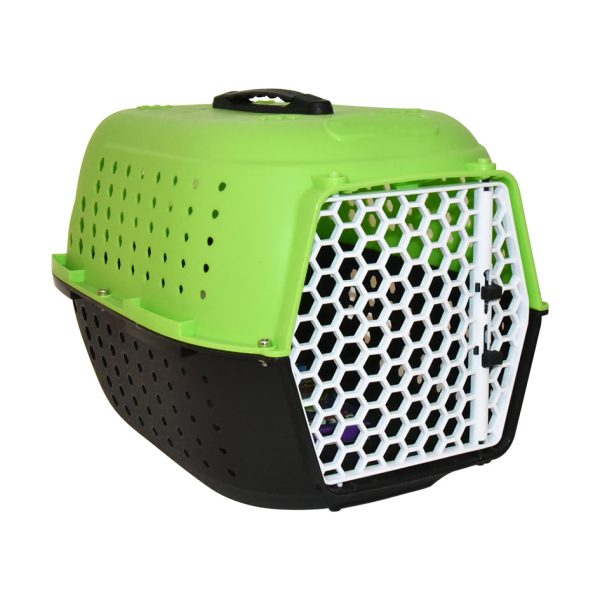 Pet Carrier : Plastic Pet Cat Dog Cage Carrier with Mesh Door