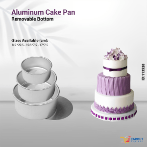 Aluminum Removable Bottom Loose Base Cake Pan Set 3 Pcs