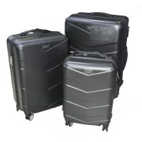 Travel Bag PVC Set 3pcs Luggage Set 4 Wheels Trolley Bag