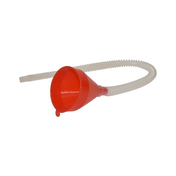 Funnel, Car Plastic Filling Funnel, With Red Spout, Oil, Fuel, Petrol, Diesel, Car, Motorcycle, Truck, Vehicle, Soft Tube