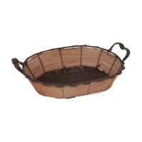 Straw and Plastic Basket Storage Basket