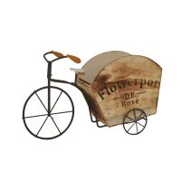 Bicycle Planter Flower Stand Wooden Home Décor