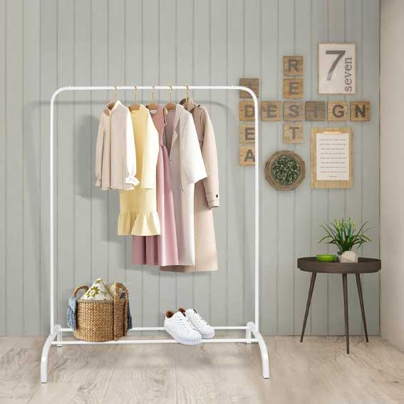 Stand Floor Coat Stand Entrance Coat Rack Clothes Stand (40 x 110 x 150 cm-White)