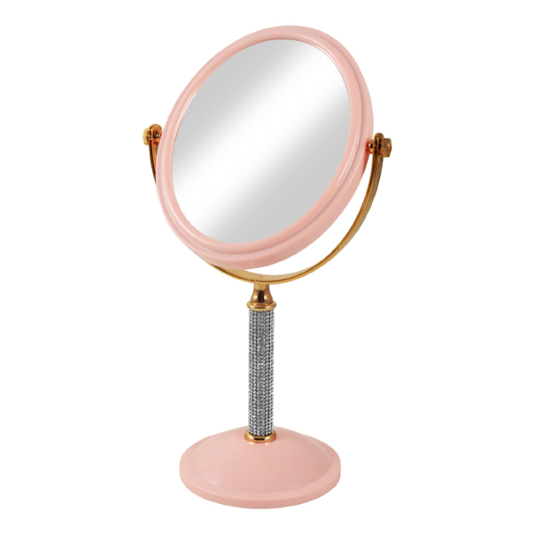 Mirror Magnifying Oval Makeup Beauty Mirror Available In Pink&White
