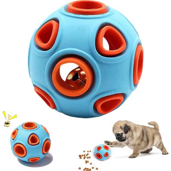 Dog Toy Ball Dog Ball Made of Natural Rubber, Squeaky Dog Snack Ball, Dog Ball with Dental Care Function