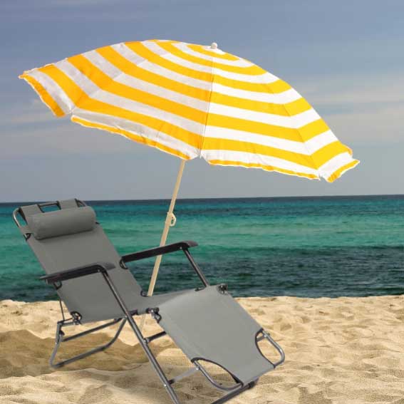 Folding Sun Lounger Beach Summer Chaise Lounge