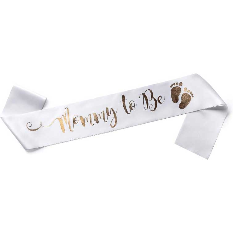 White sash for a Mommy to Be Perfect for a Baby Shower Party Mommy to Be