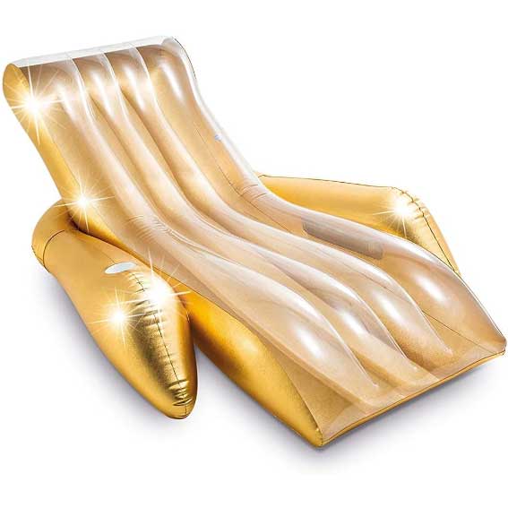 Non-Refundable INTEX Lounge Gold Shimmering Gold/Blue Splash Lounge