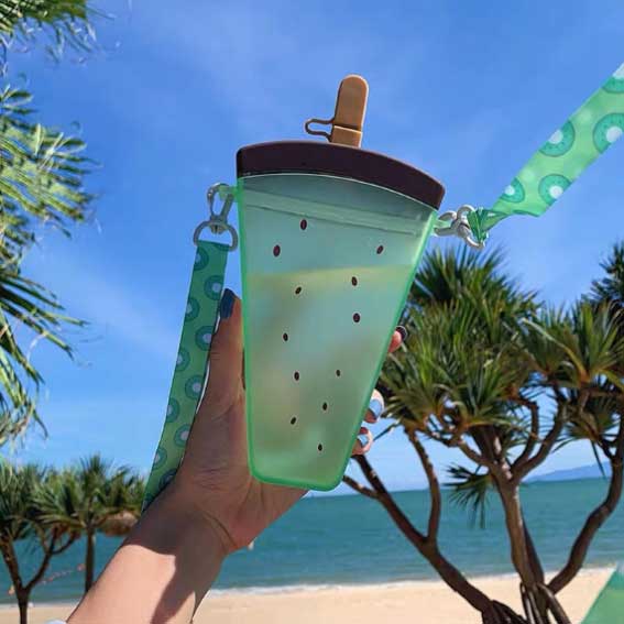 thumbnail image 2 of 6 Pcs Kids Water Bottles With Straws - Cute Shaped Bottles With Adjustable Straps For School & Travel 2 of 13