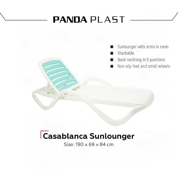 Panda Plast Sun Lounger Beach Summer Chaise Lounge