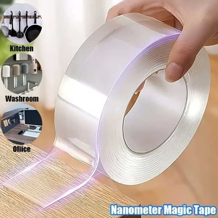 Nano tape Double Sided Magic tape Washable and Reusable Silicon Adhesive Transparent tape 3M (Different Options)