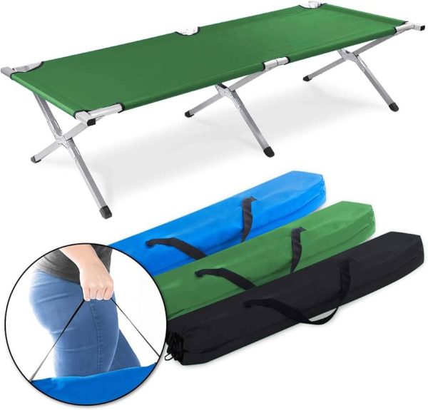 Aluminum Foldable Portable Camping Bed black . stock item