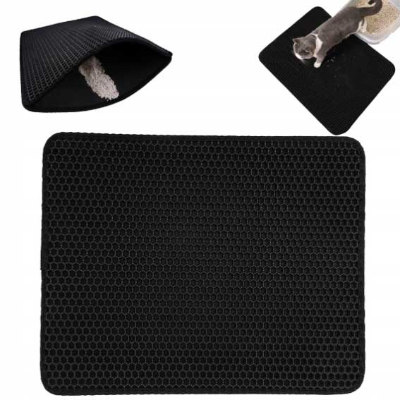 Cat Litter Mat Available In 3 Sizes In Black & Grey