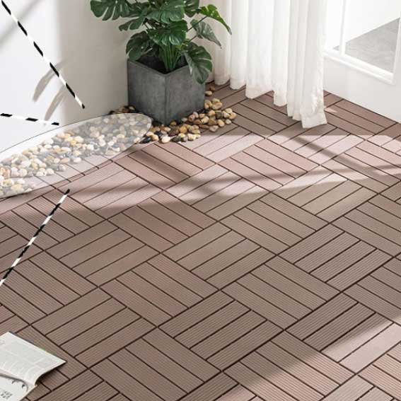 Floor Wood-Plastic Timber Composite Wood Plastic Wpc Deck Tiles For Flooring and Covering  Available In 4 Models