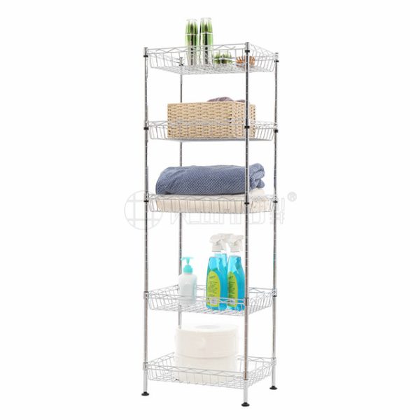 BASKET  CHROME RACKS ORGANIZER SHELF STAND MANUAL BUILD UP