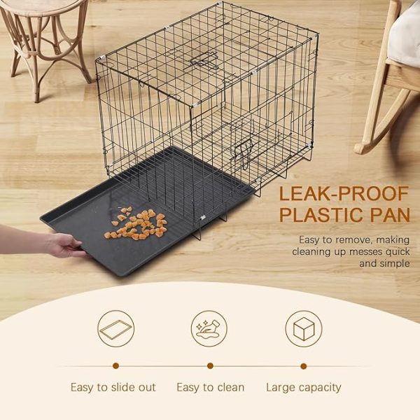 Dog Cage, Includes Leak-Proof Pan, Folding Metal Training Dog Crate, 2 Doors Puppy Pet Cage, Indoor Outdoor Basic Dog Crates, Suitable for All Kinds of Small Pets - Image 4