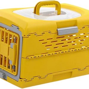 Cat Travel Cage, Heavy Duty Breathable Hard Sided Folding Portable Dog Kennel, Cat Transport Box for Puppy Kitten