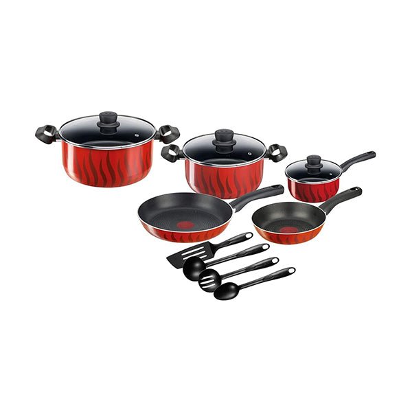 Tefal Tempo Flamme 12-Pc Set - Red