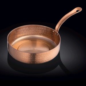 S.S 18/10 Hammered Copper Round Fry Pan With Long Handle