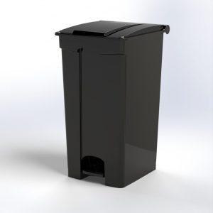 Dust bin with pedal 90 liter black