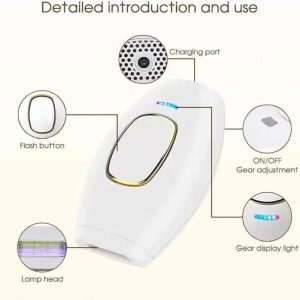 IPL Hair Removal Device, with 5 Energy Level,500,000 Flashes,3 Function, Laser Permanent Hair Remover Painless for Women and Men,Facial,Bikini,Body (White