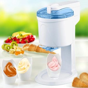 Gino Gelati GG-45W-Blue Rico 4-in-1 Soft Ice Cream Machine, Frozen Yogurt Milkshake Machine, Bottle Cooler