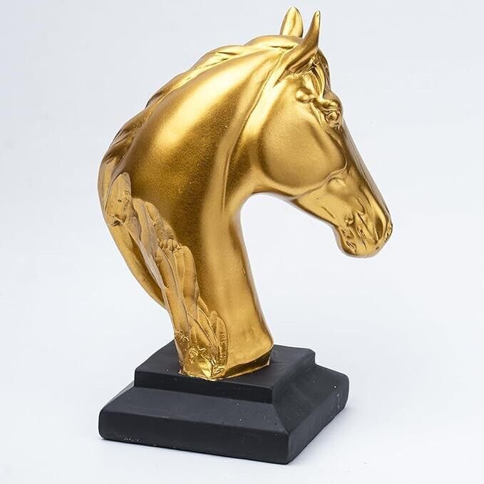 Horse Head Statue - base 10cm 21cm H Classic Resin Showpiece for Home & Office...