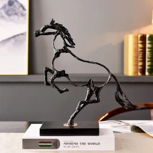 Luxury metal  horse  decor
black