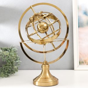 Souvenir metal Earth orbit gold 25x25x38 cm