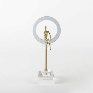 high thinker short crystal metal ornament